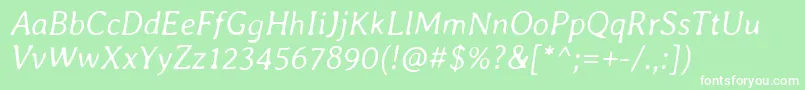 AverialibreLightitalic Font – White Fonts on Green Background