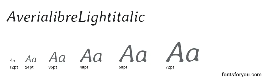 Größen der Schriftart AverialibreLightitalic