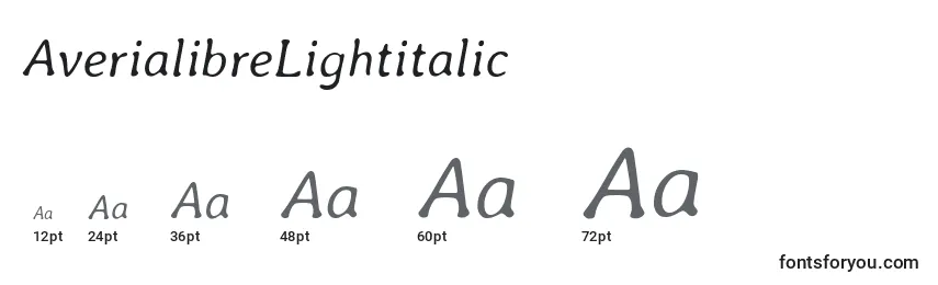 Tamaños de fuente AverialibreLightitalic