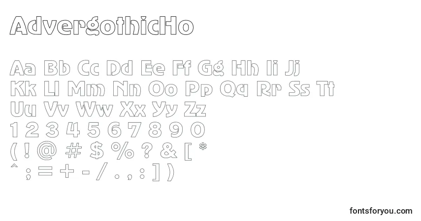 Czcionka AdvergothicHo – alfabet, cyfry, specjalne znaki