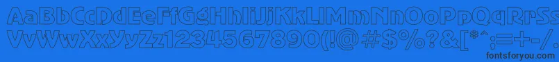 AdvergothicHo-Schriftart – Schwarze Schriften auf blauem Hintergrund