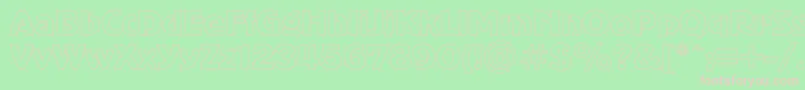 フォントAdvergothicHo – 緑の背景にピンクのフォント