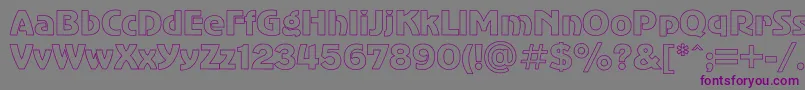 フォントAdvergothicHo – 紫色のフォント、灰色の背景