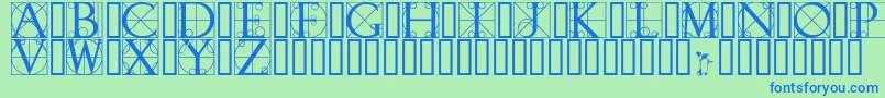 WalrodInitials Font – Blue Fonts on Green Background
