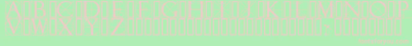 WalrodInitials-Schriftart – Rosa Schriften auf grünem Hintergrund