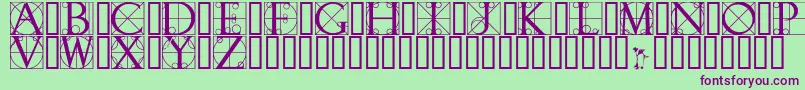 WalrodInitials Font – Purple Fonts on Green Background