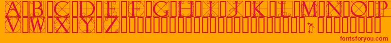 WalrodInitials Font – Red Fonts on Orange Background