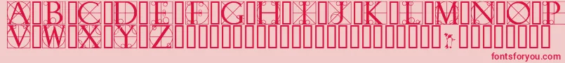fuente WalrodInitials – Fuentes Rojas Sobre Fondo Rosa