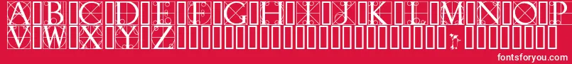 WalrodInitials-Schriftart – Weiße Schriften auf rotem Hintergrund