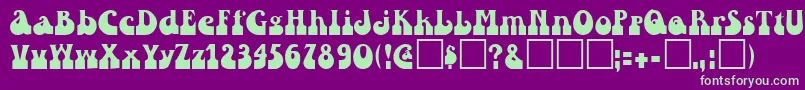 IvannaRegular Font – Green Fonts on Purple Background