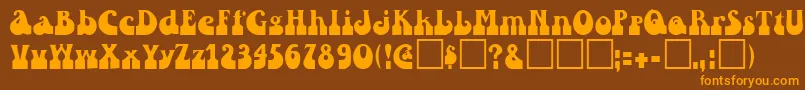 IvannaRegular Font – Orange Fonts on Brown Background