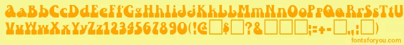 IvannaRegular Font – Orange Fonts on Yellow Background