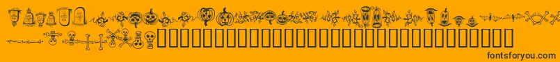 Czcionka HalloweenBorders – czarne czcionki na pomarańczowym tle