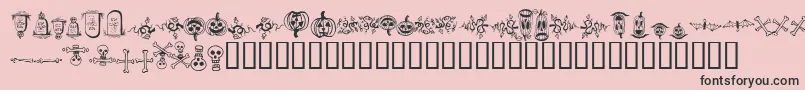 fuente HalloweenBorders – Fuentes Negras Sobre Fondo Rosa