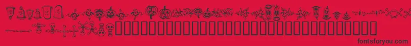 Fonte HalloweenBorders – fontes pretas em um fundo vermelho