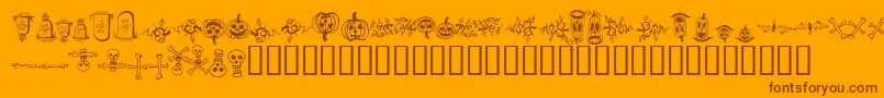 Czcionka HalloweenBorders – brązowe czcionki na pomarańczowym tle