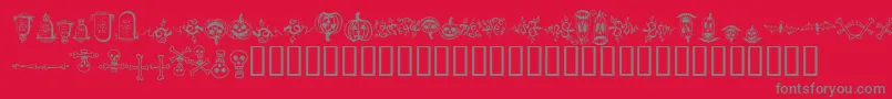 HalloweenBorders Font – Gray Fonts on Red Background