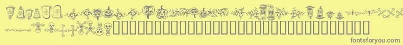 HalloweenBorders Font – Gray Fonts on Yellow Background
