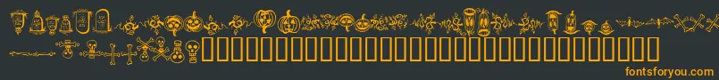 フォントHalloweenBorders – 黒い背景にオレンジの文字