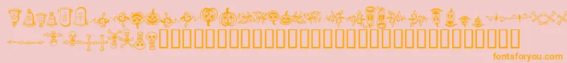 Police HalloweenBorders – polices orange sur fond rose