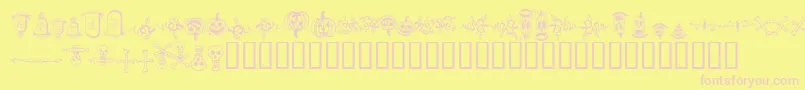 フォントHalloweenBorders – ピンクのフォント、黄色の背景