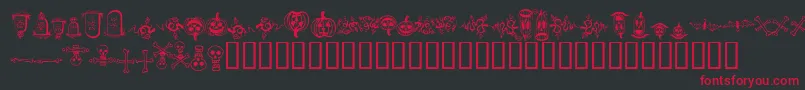 HalloweenBorders Font – Red Fonts on Black Background