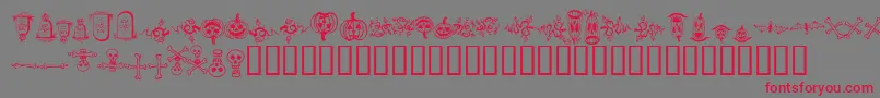 HalloweenBorders Font – Red Fonts on Gray Background