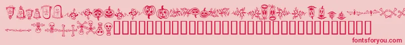 フォントHalloweenBorders – ピンクの背景に赤い文字