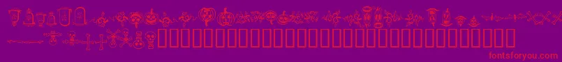 フォントHalloweenBorders – 紫の背景に赤い文字