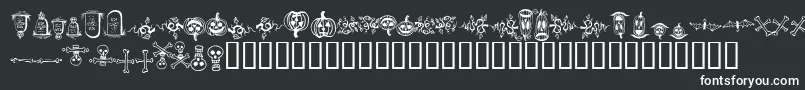 フォントHalloweenBorders – 黒い背景に白い文字
