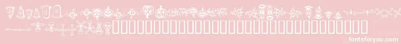 HalloweenBorders Font – White Fonts on Pink Background