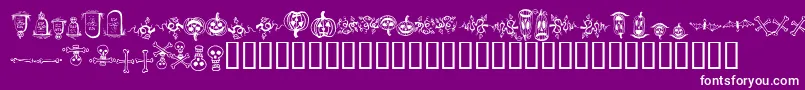 Czcionka HalloweenBorders – białe czcionki na fioletowym tle