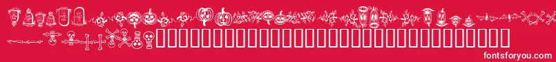 フォントHalloweenBorders – 赤い背景に白い文字