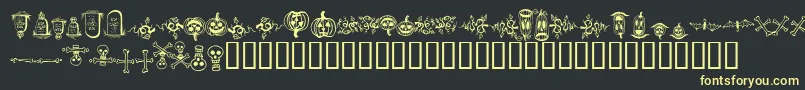 HalloweenBorders-Schriftart – Gelbe Schriften auf schwarzem Hintergrund