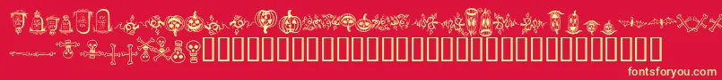 HalloweenBorders Font – Yellow Fonts on Red Background