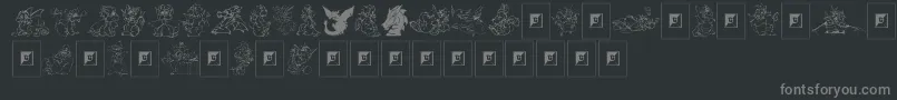 フォントDelightfulLilDragons – 黒い背景に灰色の文字