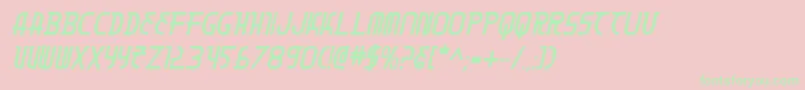 フォントMoondartbi – ピンクの背景に緑の文字