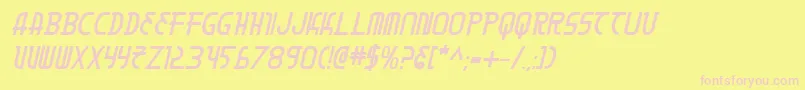 Więcej informacji o czcionce Moondartbi Czcionka Moondartbi – różowe czcionki na żółtym tle