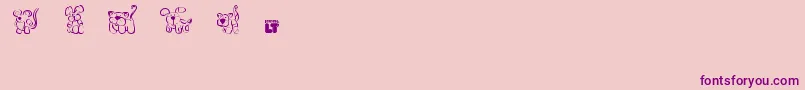Fonte Makeyourownpetlt – fontes roxas em um fundo rosa