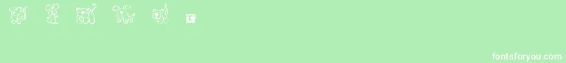 フォントMakeyourownpetlt – 緑の背景に白い文字