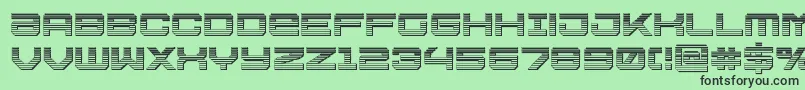 フォントUssdallaschrome – 緑の背景に黒い文字