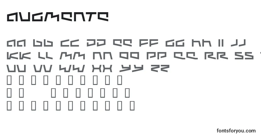 Schriftart Augmente – Alphabet, Zahlen, spezielle Symbole