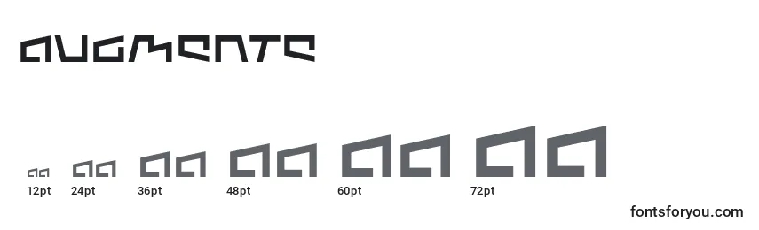 Размеры шрифта Augmente