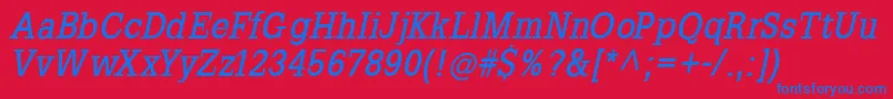 SlabromanaBoldoblique Font – Blue Fonts on Red Background