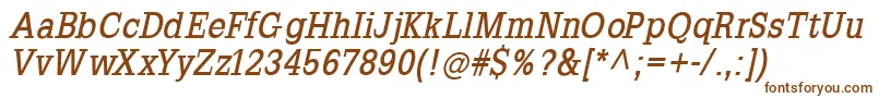 SlabromanaBoldoblique-fontti – ruskeat fontit valkoisella taustalla