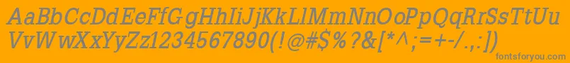 SlabromanaBoldoblique-Schriftart – Graue Schriften auf orangefarbenem Hintergrund