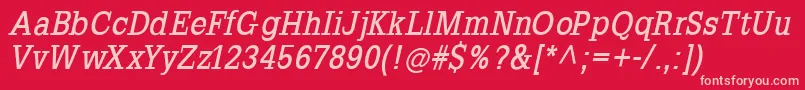 SlabromanaBoldoblique Font – Pink Fonts on Red Background