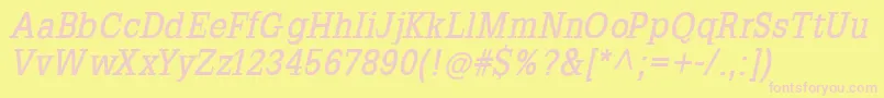 SlabromanaBoldoblique Font – Pink Fonts on Yellow Background