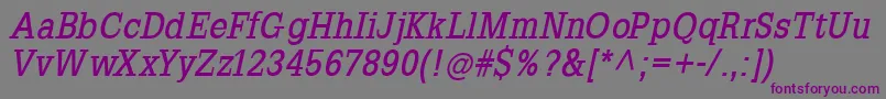 Шрифт SlabromanaBoldoblique – фиолетовые шрифты на сером фоне