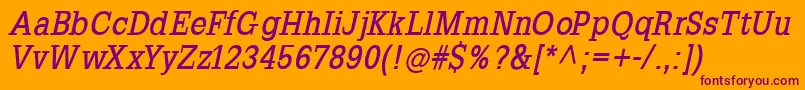 Шрифт SlabromanaBoldoblique – фиолетовые шрифты на оранжевом фоне